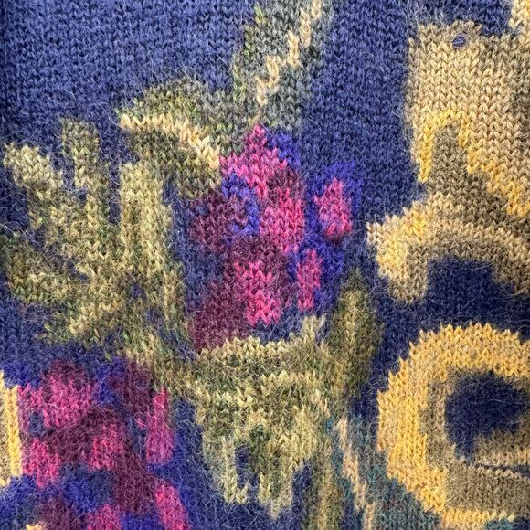 Vintage Linda Allard For Ellen Tracy Mohair Oversized Paisley Cardigan Sweater - Picture 12 of 14